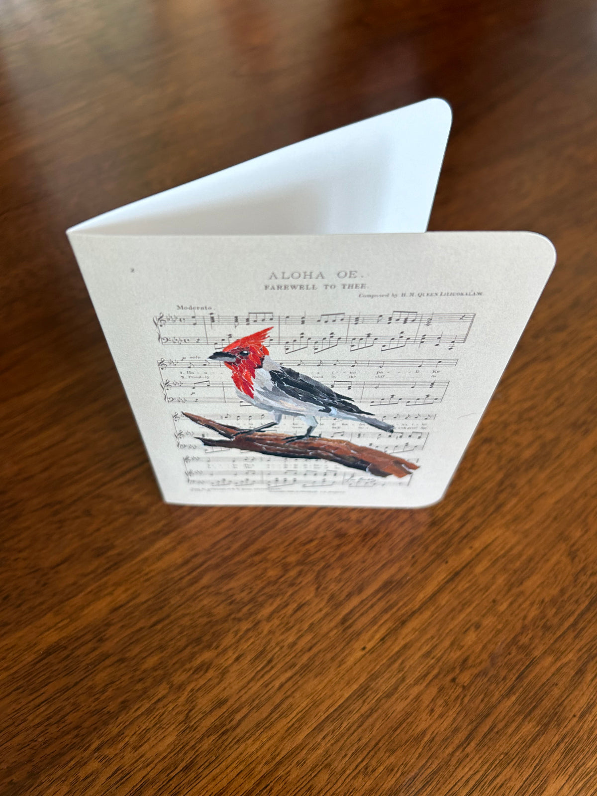 Aloha Oe - Red Crested Cardinal Card