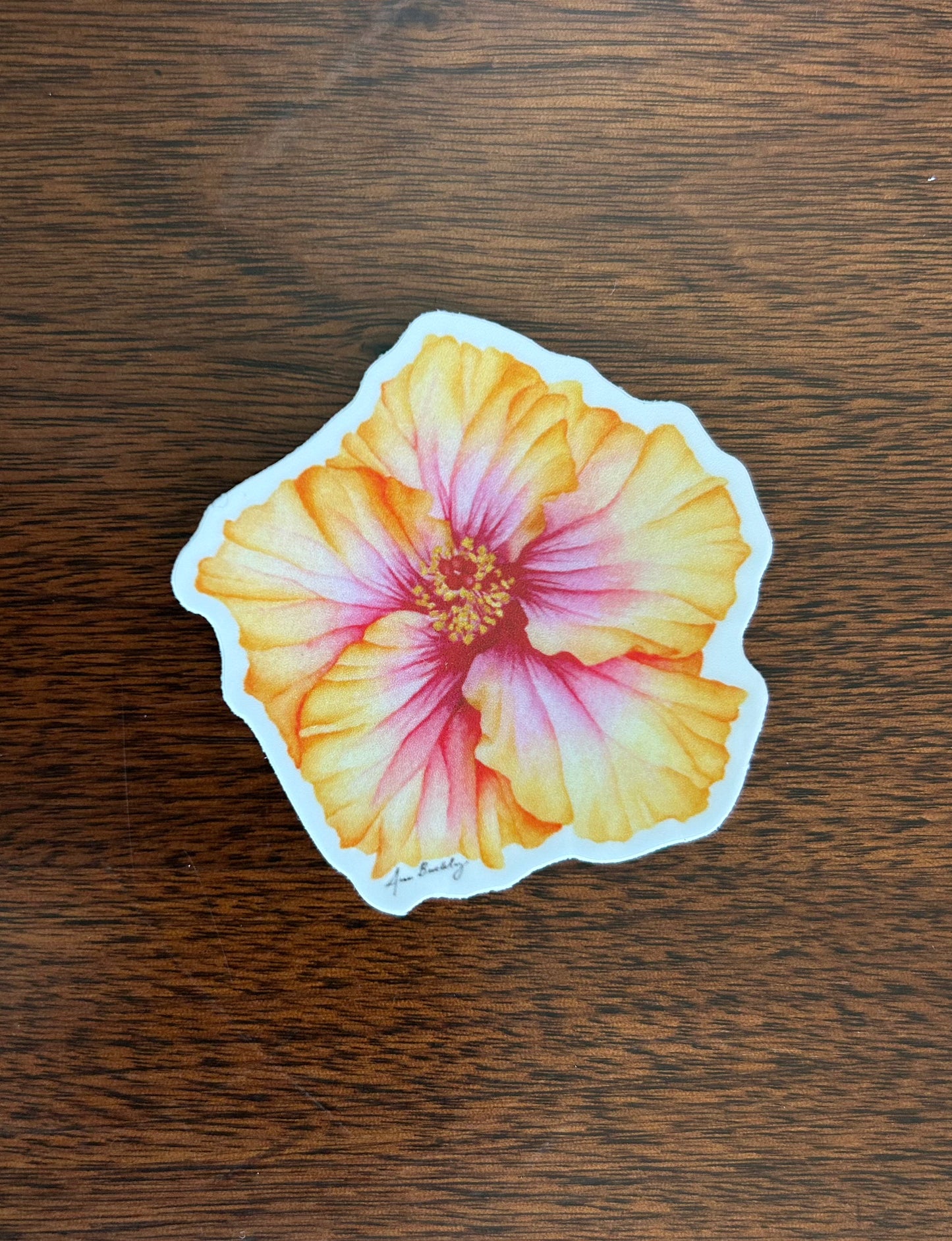 Hollywood Sunset Hibiscus Vinyl Sticker