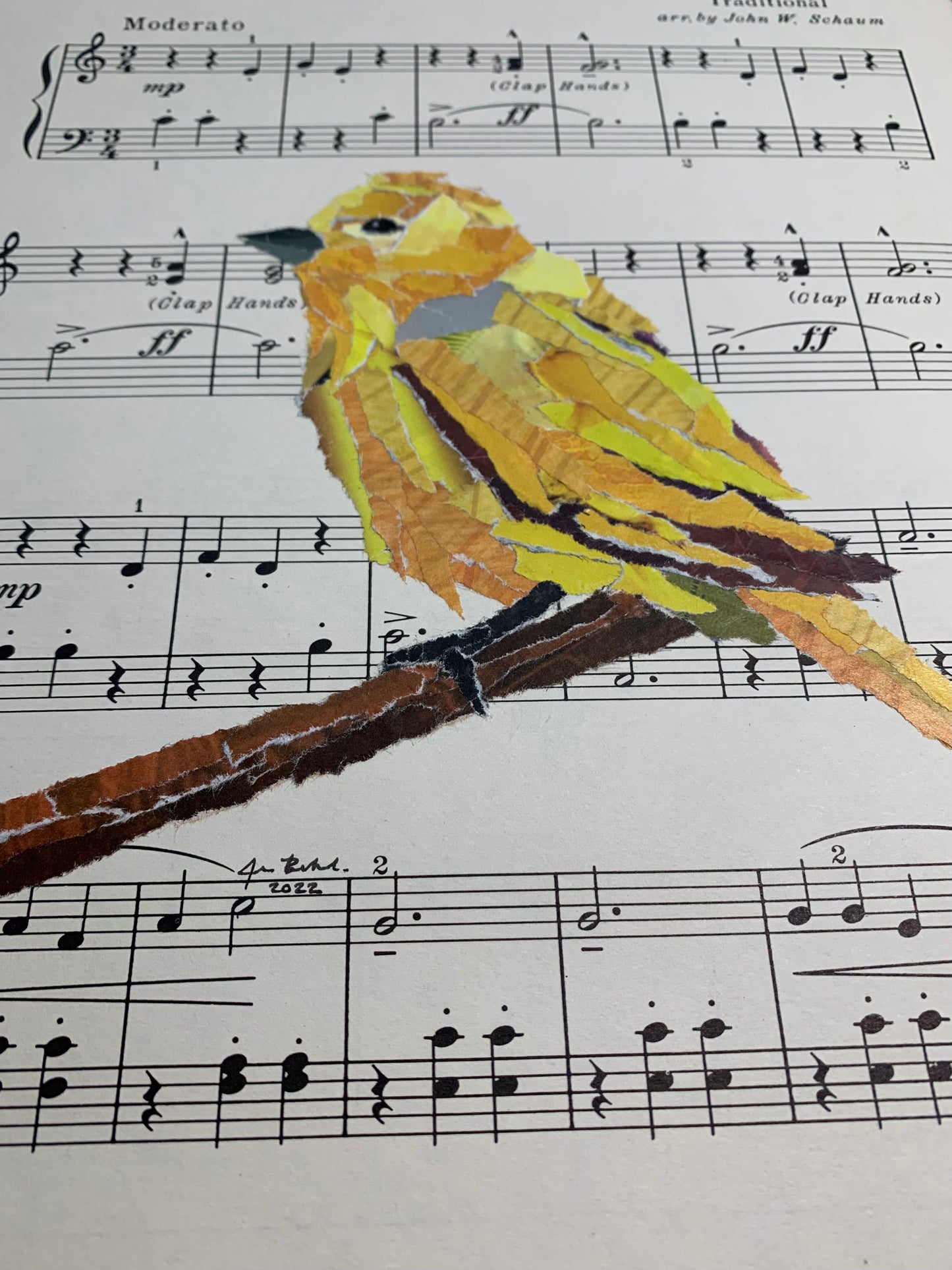 Mexican "Clap Hands" Dance - Yellow Warbler Collage