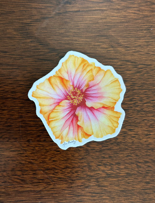 Hollywood Sunset Hibiscus Vinyl Sticker