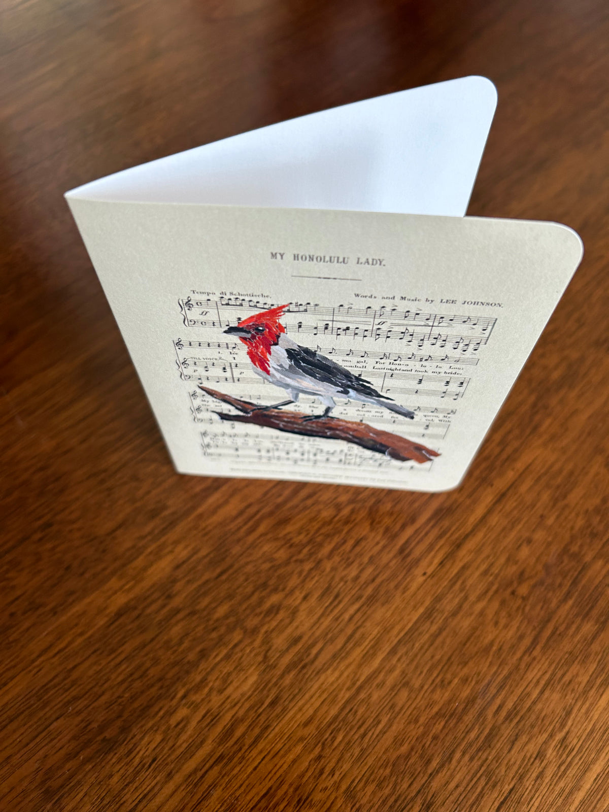 My Honolulu Lady - Red Crested Cardinal Card