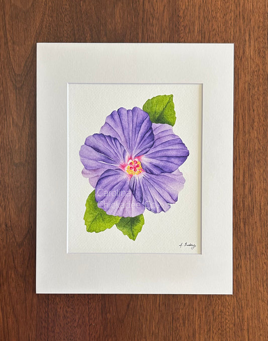 Purple Hibiscus Watercolor Print