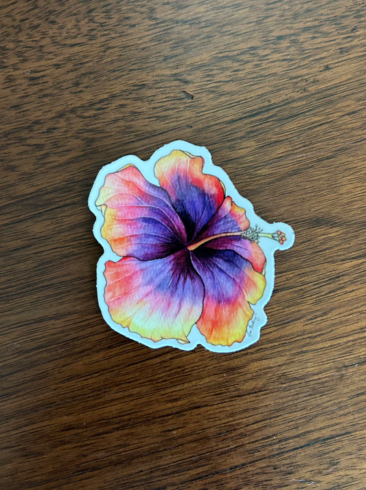 Space Oddity Hibiscus Vinyl Sticker