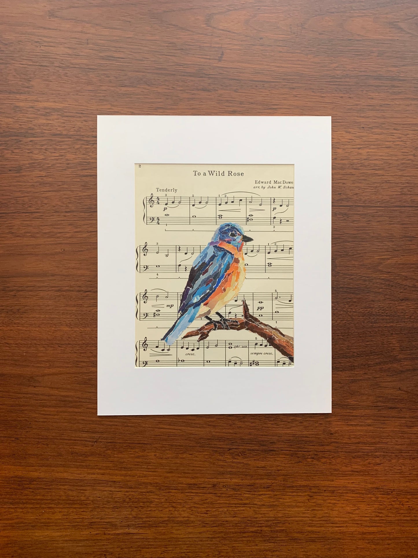 To a Wild Rose - Bluebird Collage