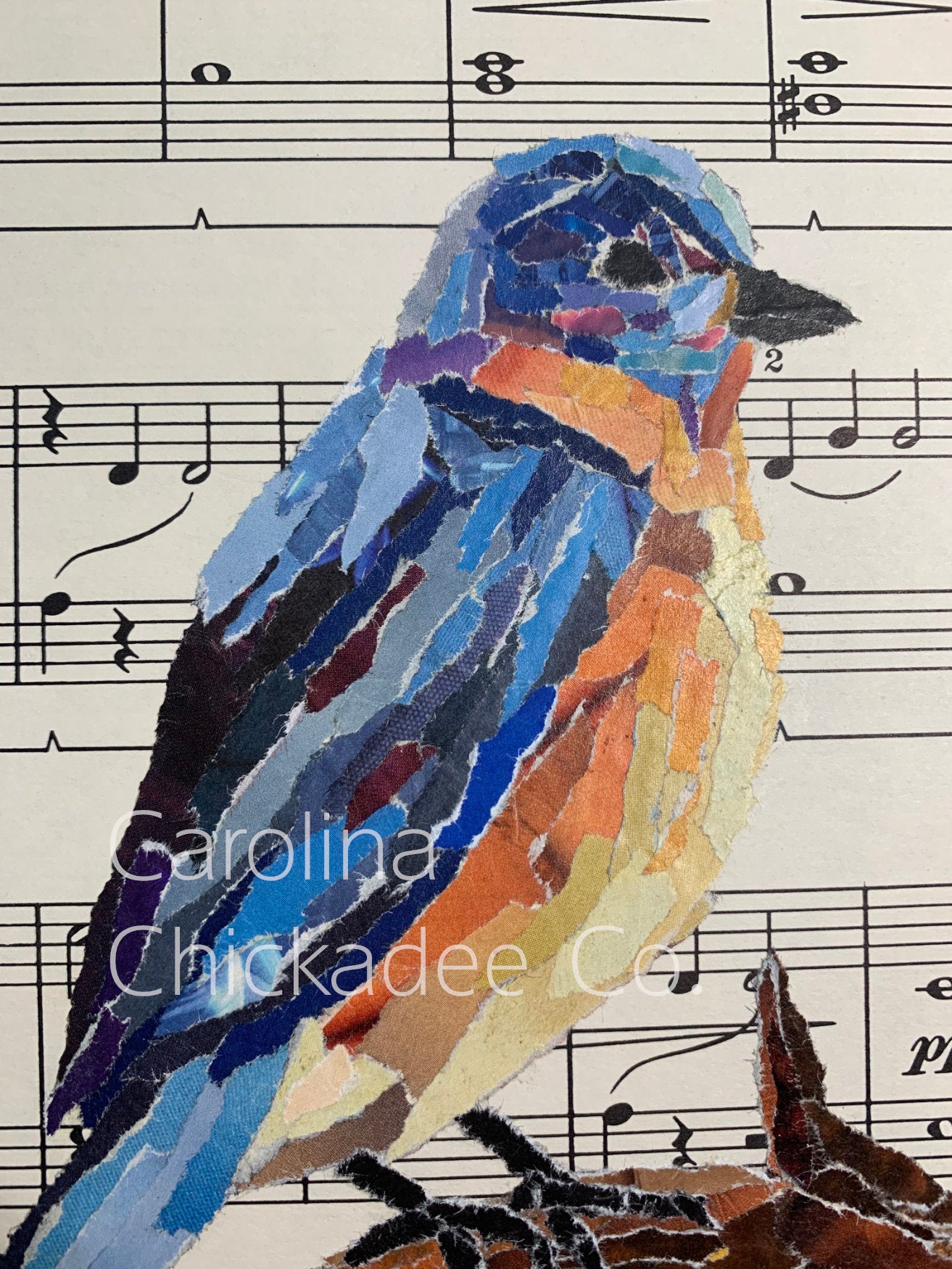 To a Wild Rose - Bluebird Collage
