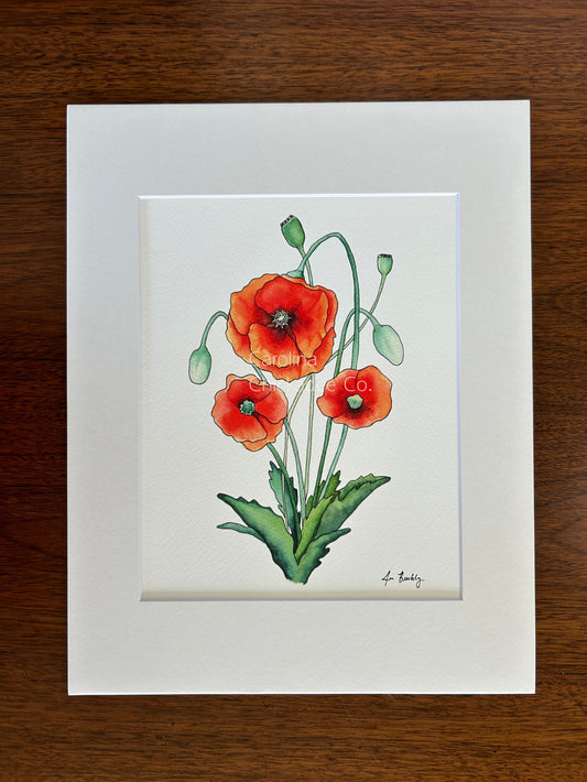 Poppy Watercolor Print